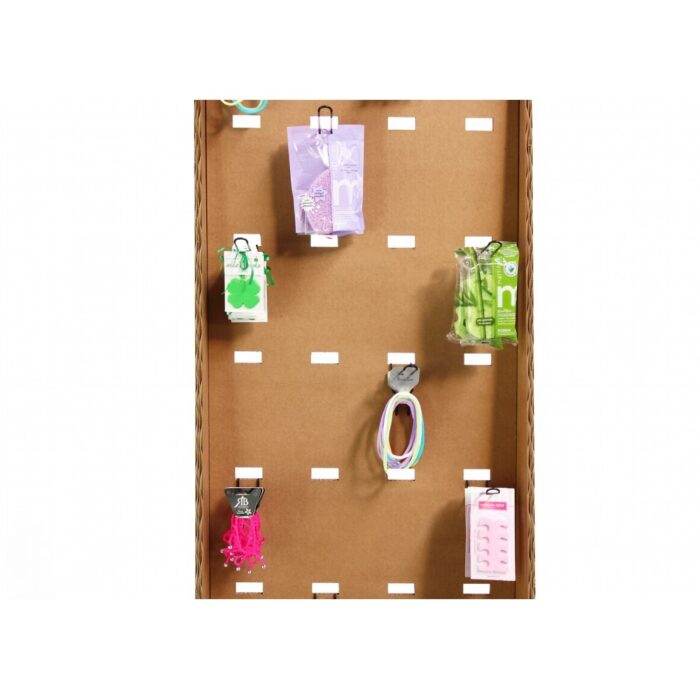 Présentoir cartonné MAKALU B avec supports métalliques pour emballages et produits en événementiel professionnel, idéal pour stands événementiels ou aménagement de salons en carton durable - Le Meuble en Carton une marque du groupe Natur Design