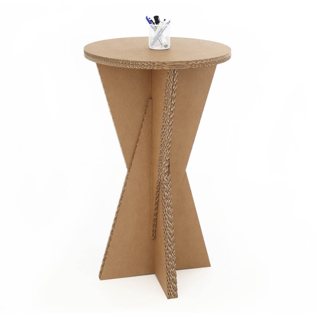Table haute en carton OLYMPE - Le Meuble en Carton